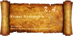 Knapp Alexandra névjegykártya